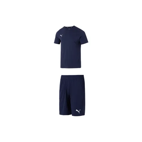 PUMA ACTIVE Casual Sportswear Men Set Blue Tops+Blue Shorts