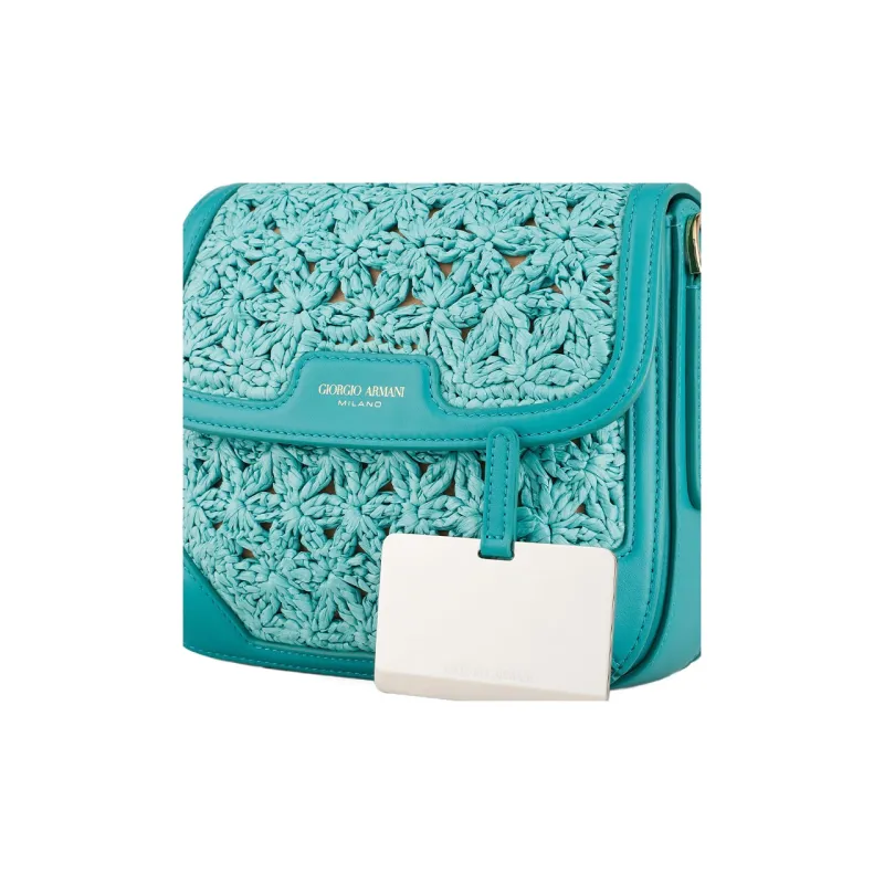 AMANI Leather Detail Shoulder Bag Women's Blue-5