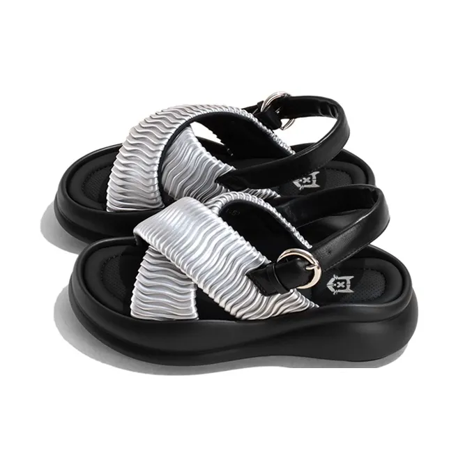 Old Meow Beach Sandals Women's White/Silver/Black-8