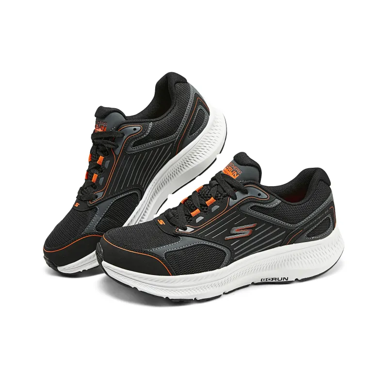 Skechers Go Run Consistent Slip Resistant Rebound Low Top Training Running Shoes Men's Black Orange-4