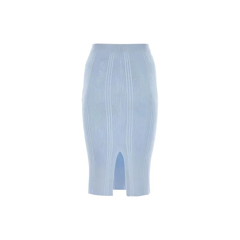 Bottega Veneta Back Slit Knitted Midi Skirt-1