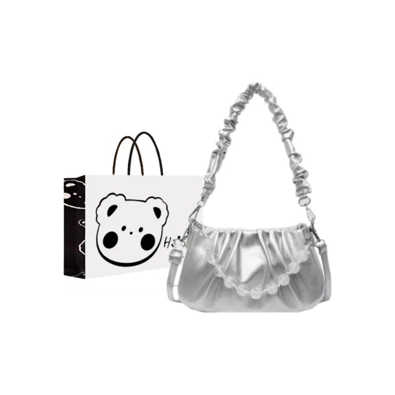 NX DOUGHNUT PU Crossbody Bag, Shoulder Bag Women's Ecru/Pink/Silver/Black-7