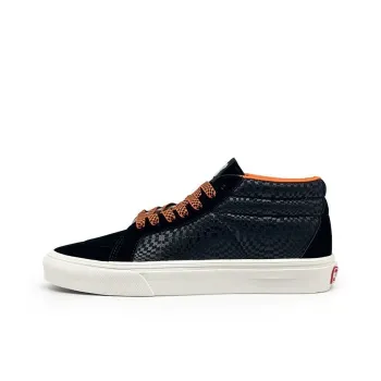 VXDT Wear-Resistant Slip-Resistant High-Top Skateboard Shoes Unisex Black Orange