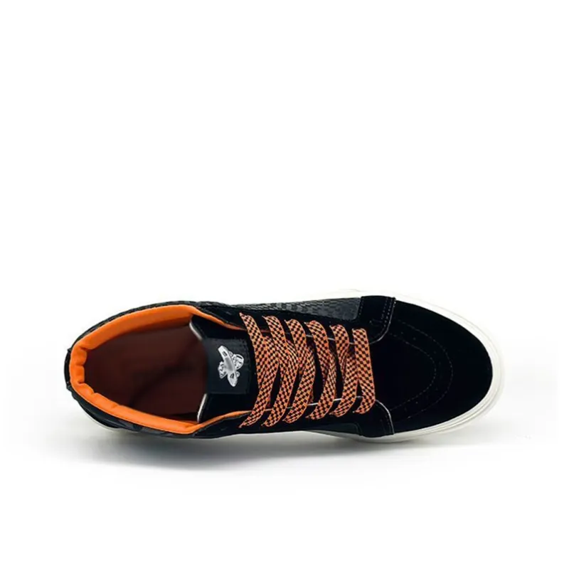 VXDT Wear Resistant Slip Resistant High Top Skateboard Shoes Unisex Black Orange-1