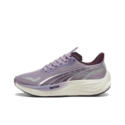 PUMA Velocity Nitro 3 Anti Slip Wear Resistant Low Top Casual Running Shoes Women's Purple