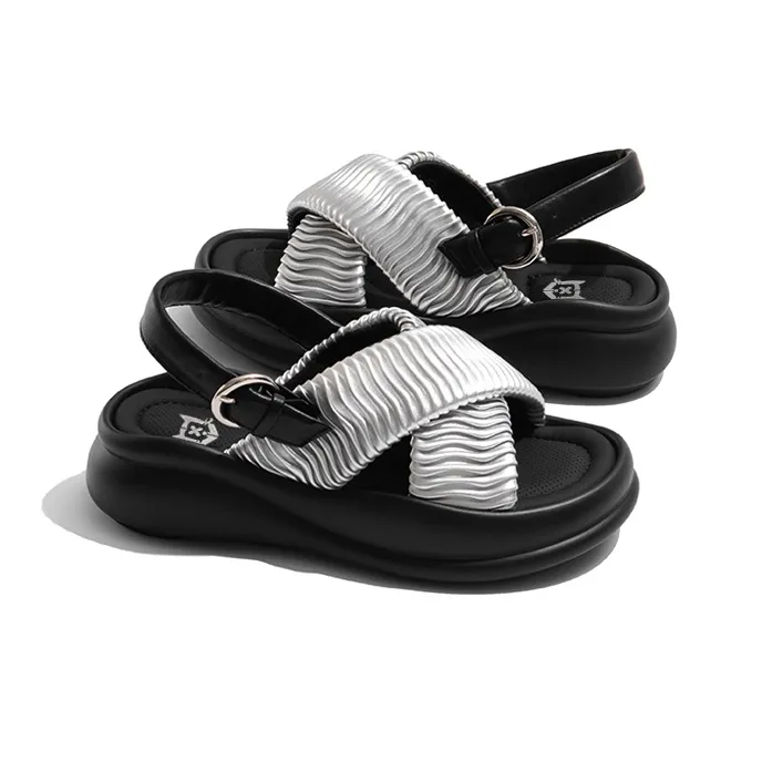 Old Meow Beach Sandals Women's White/Silver/Black-7