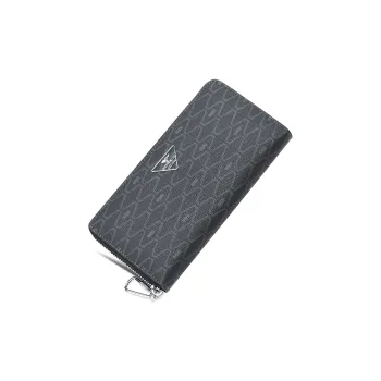 SEPTWOLVES Artificial Leather Wallet With Zip Closure Clutch Large Size Men's Black