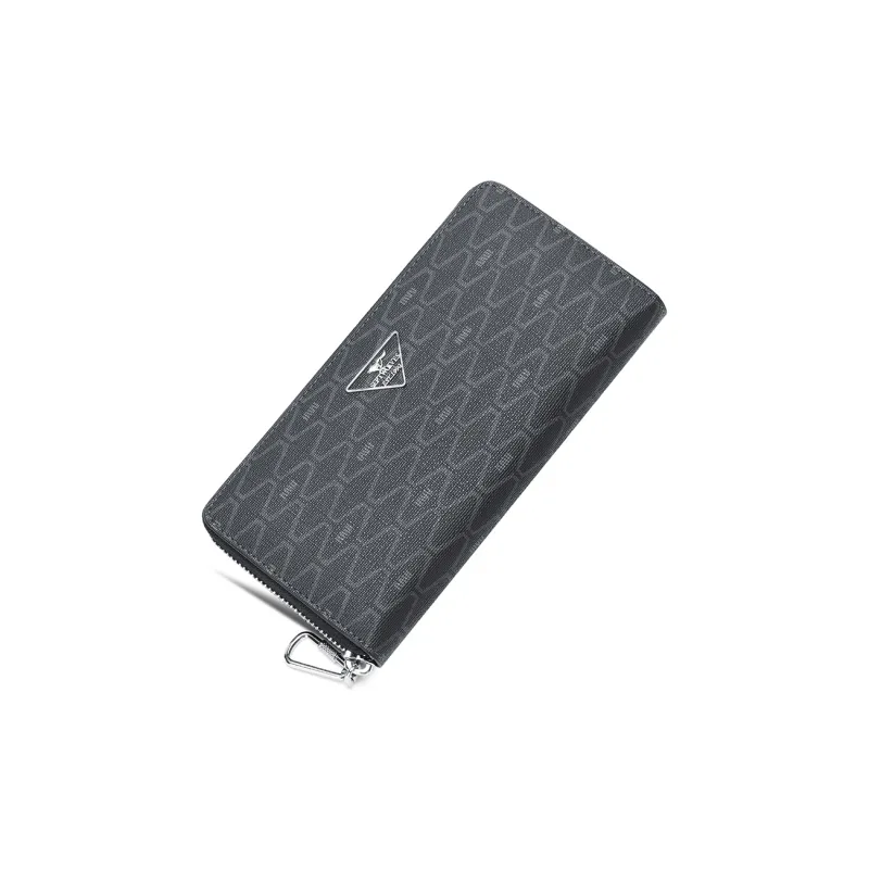 SEPTWOLVES Artificial Leather Wallet With Zip Closure Clutch Large Size Men's Black-0