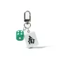 Silver-Tone Buckle South Wind Green Dice Keychain