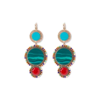 SATELLITE Turquoise Inlay Earrings Women's