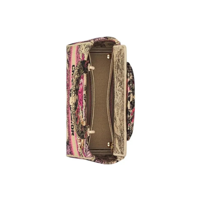 DIOR DIORIVIERALady D Lite Embroidery Dior Bag Shoulder Bag Crossbody Bag Handbag Medium Size Women's Candy Pink-4