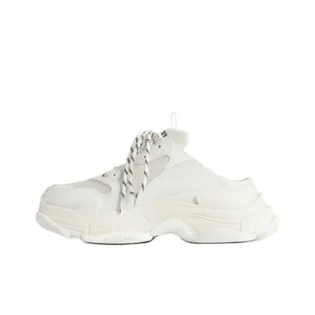 Balenciaga Triple S Closed Toe Slippers 3cm Women's White
