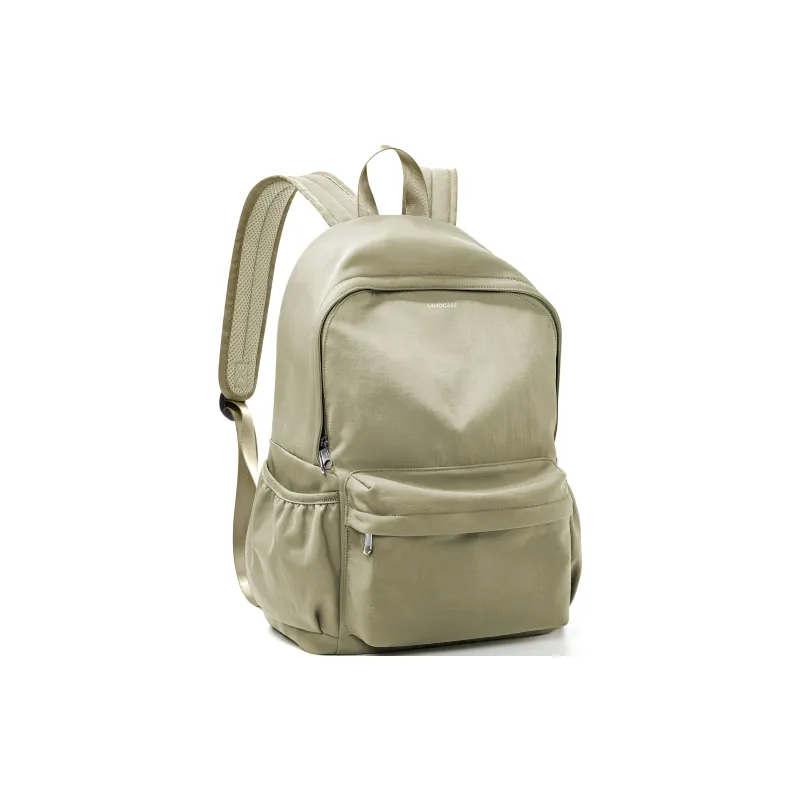 LANDCASE Fabric Backpack Laptop Bag Unisex Green/Black/Khaki-17