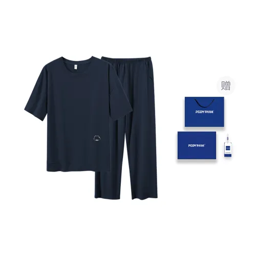 Floating Light Islands Pajama Set Men's Box Navy Blue