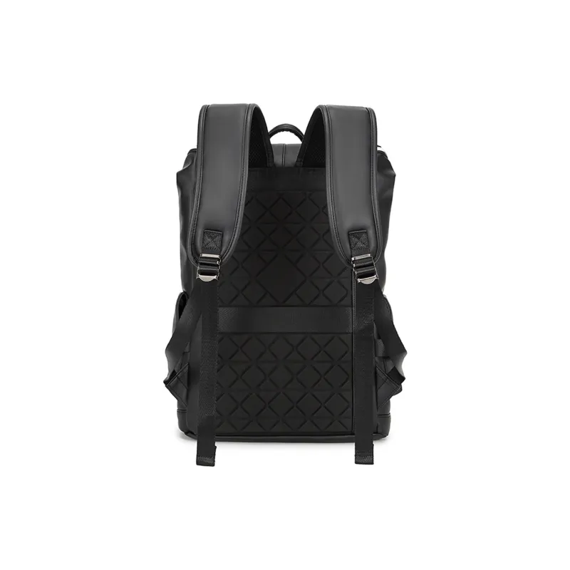 Slazenger PU Soft Leather Backpack Large Size Unisex Cool Black, Cream White-6