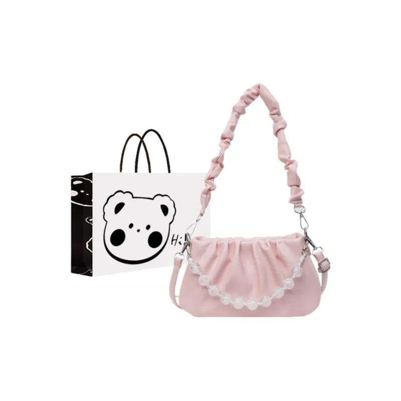NX DOUGHNUT PU Crossbody Bag, Shoulder Bag Women's Ecru/Pink/Silver/Black-14