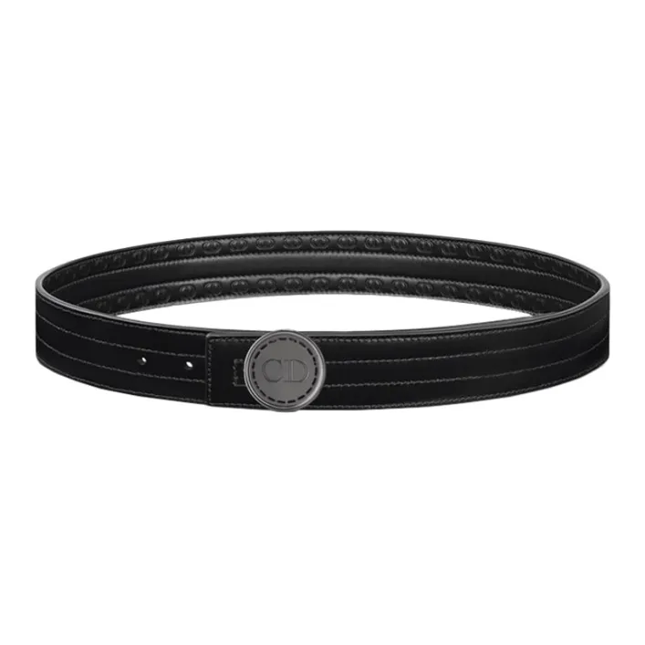 DIOR Logo Plaque Buckled Belt-1
