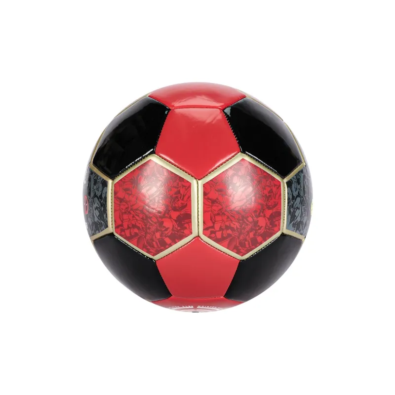 Zudis Size 5 Soccer PVC Machine Stitched Soccer Ball Unisex Black Red-4