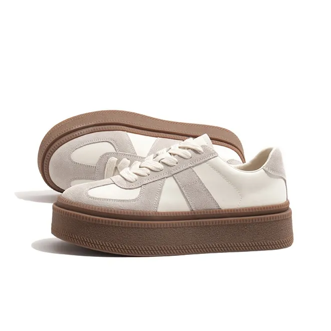 Old Meow Low Top Skateboard Shoes 5cm Women's Gray White-1