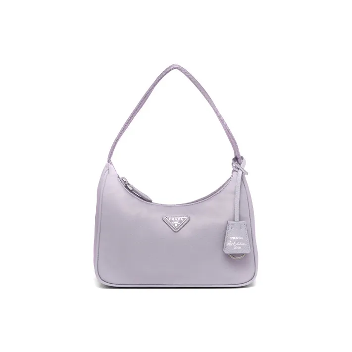 PRADA Re Edition Re Nylon Recycled Nylon Handbag, Crossbody Bag Mini Women's Wisteria Purple Color-0