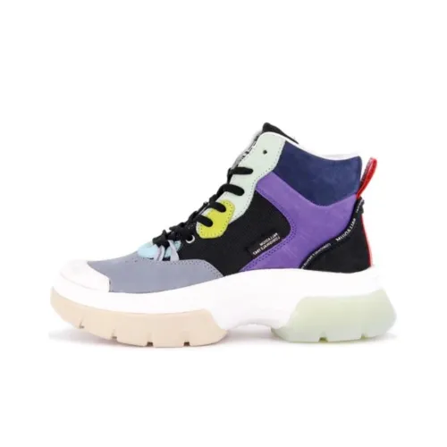 Palladium Anti-Slip Wear-Resistant Mid-Top Casual Shoes Women's Blue Purple Black
