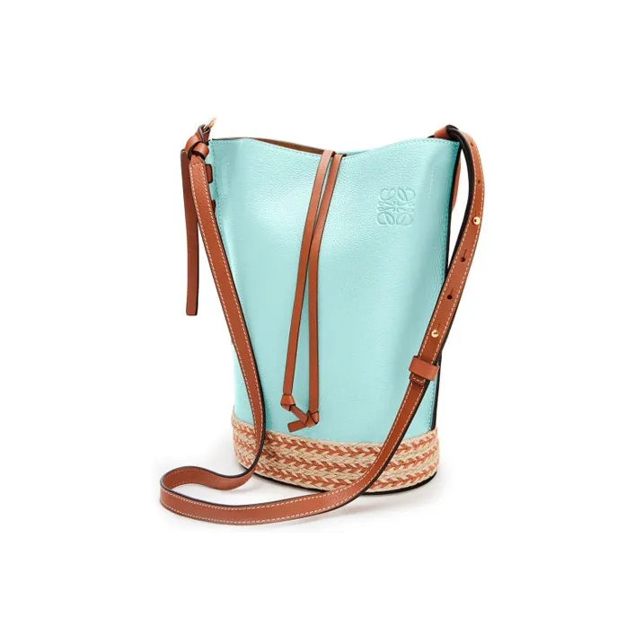 LOEWE Gate Cow Leather Bucket Bags Shoulder Bag Crossbody Bag Regular Women's Blue-1