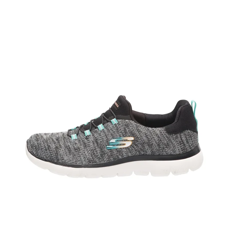Skechers Summits Slip Resistant Low Top Casual Shoes Women's Black Gray-0