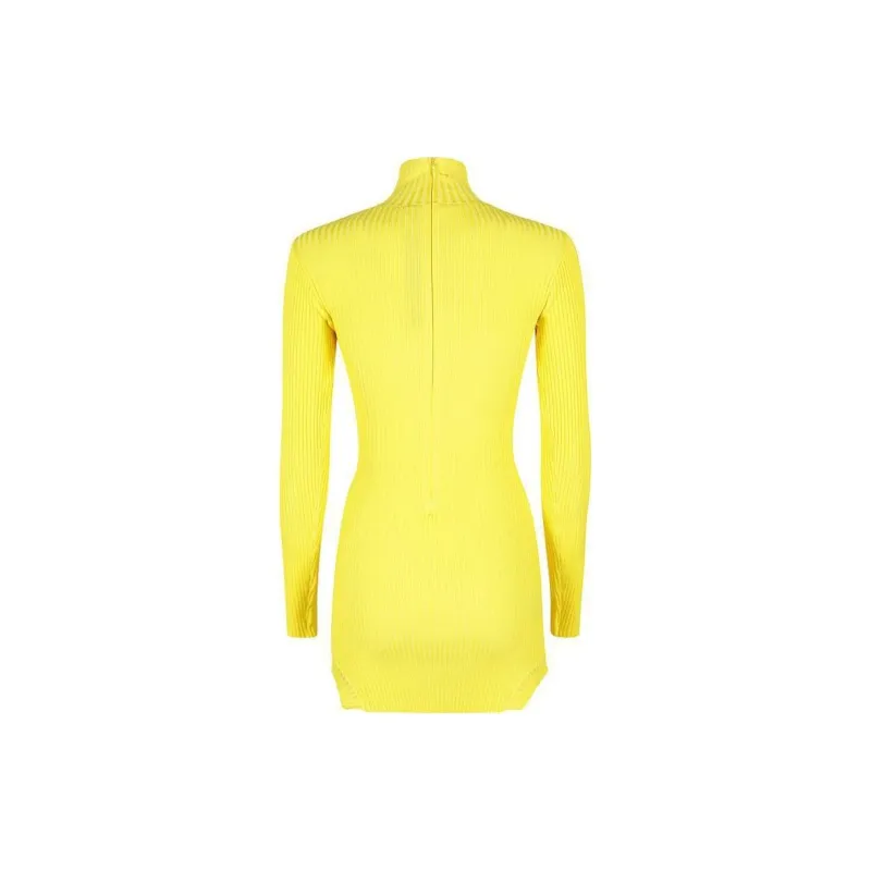 DAVID KOMA Cutout detail Ribbed knit Minidress-1