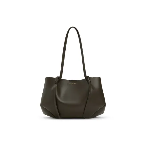 CHARLES&KEITH Polyurethane Bonded Synthetic Leather Combo Bag Shoulder Bag Large Size Women's Dark Moss/Toffee