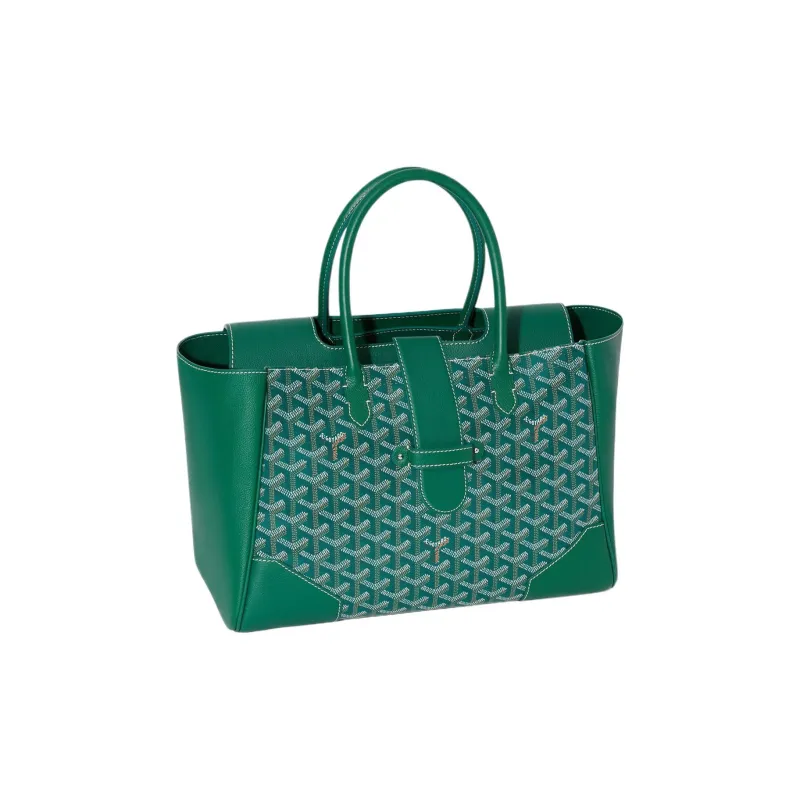 GOYARD Saigon Canvas With Leather Saigon Tote Handbag, Shoulder Bag Large Size Unisex Green-3