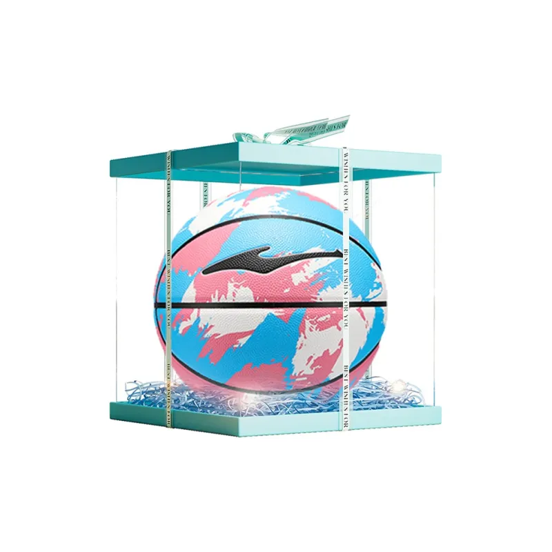 Erke PU Basketball Pink Blue Size 7 Training Unisex-4