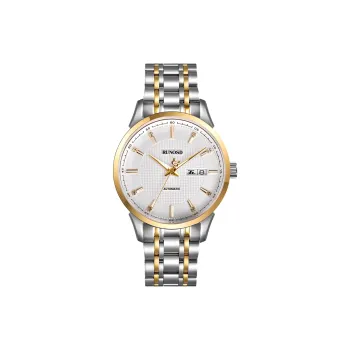 RUNOSD Automatic Mechanical Movement Stainless Steel Watchband Watch Men's Watches White Dial