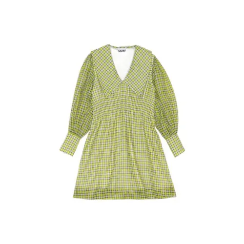 GANNI Long-Sleeved Dresses Women's Green