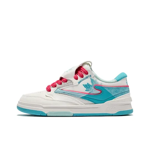 Erke Skateboard Shoes Women's Low-Top Microcrystalline White/Aquamarine