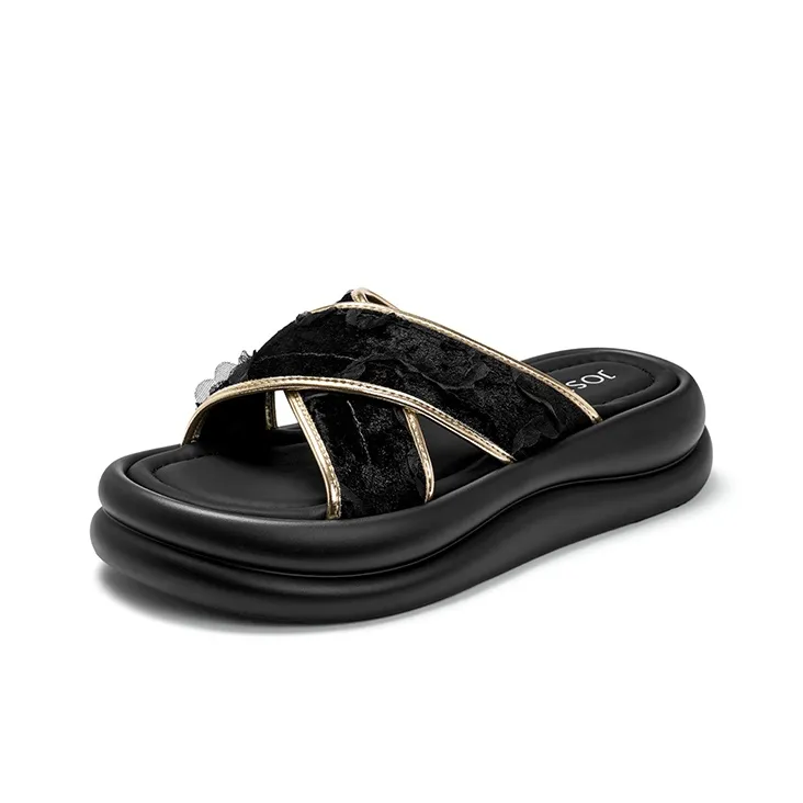 JOSINY Slide Slippers Women's Black, Green, Champagne Gold-1