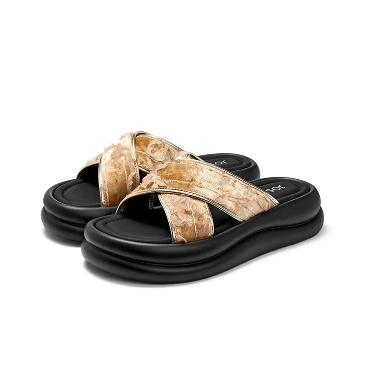 JOSINY Slide Slippers Women's Black, Green, Champagne Gold-15