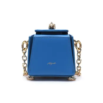 Miguel Vieira Cow Leather Sheepskin Shoulder Bags Handbags Small Size Women's Blue
