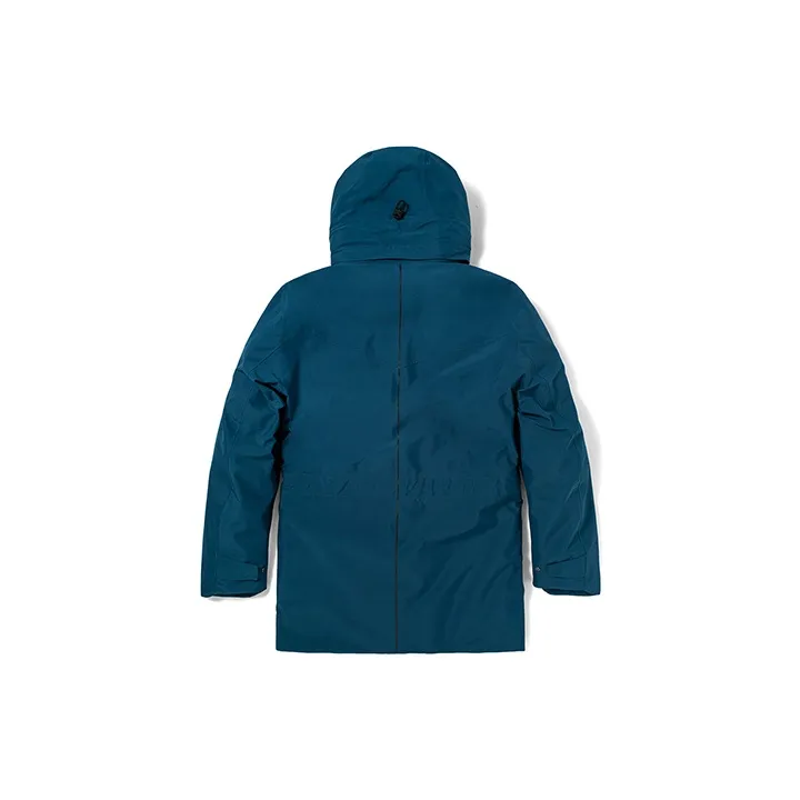 Timberland Solid Color Detachable Hood Puffer Jacket Men's Medium Blue-1