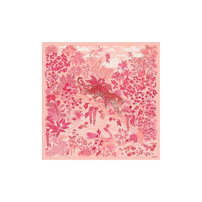 CARTIER Silk Silk Scarves Women's Pink-0