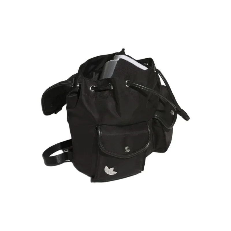 Adidas Originals Recycled Polyamide Backpack Medium Size Unisex Black-3