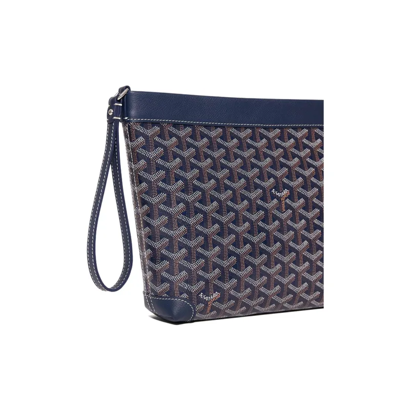 GOYARD Canvas With Calfskin Dog's Teeth Toiletry Bags Storage Bags Clutches Unisex Navy-2