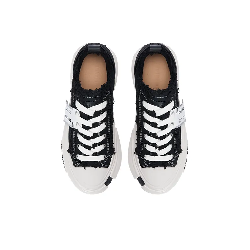 SMILEREPUBLIC Low Top Canvas Shoes Unisex Black-4