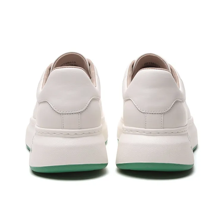 Satchi Slip Resistant Cushioning Wear Resistant Height Increasing Low Top Skateboard Shoes Men's White-4