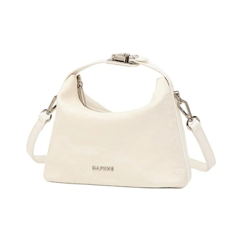 DAPHNE PVC One Shoulder Handbag Medium Size Women's Ecru/Camel-1