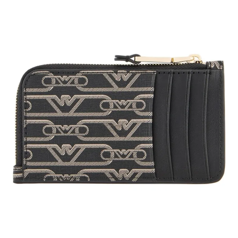 EMPORIO ARMANI Polyester Card Holder Women's Black & Light Umber-1