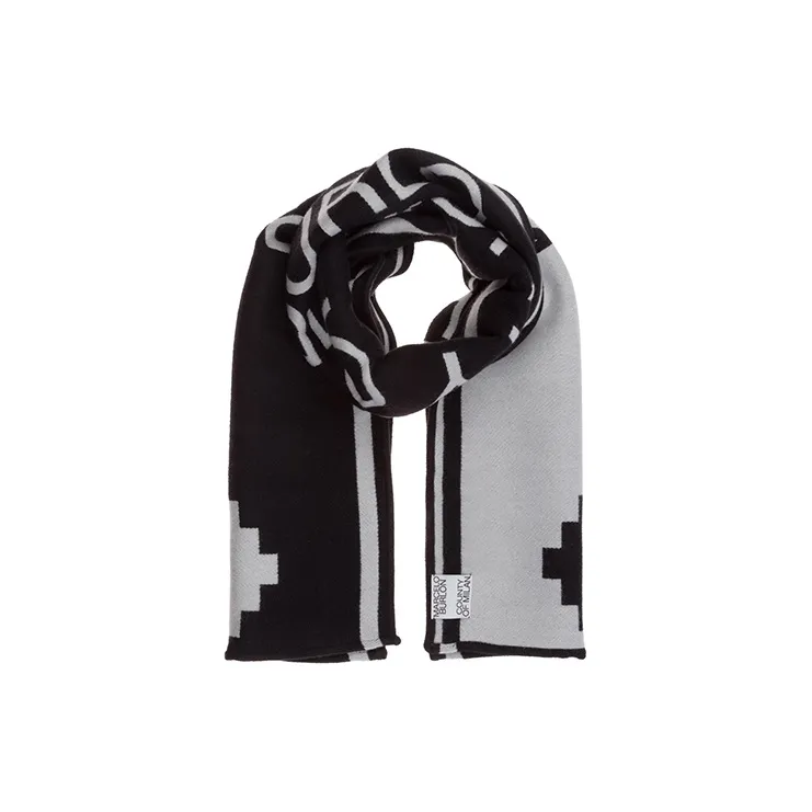 Marcelo Burlon Knit Scarves Unisex Black White-3