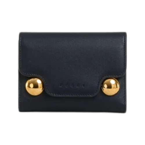 MARNI Logo Embossed Studded Wallet