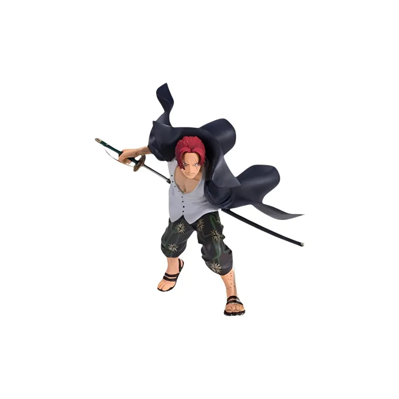 BANPRESTO Shanks Glasses Factory Swordmen Figure One Piece, Red Hair Bonus Gifts 12cm-0