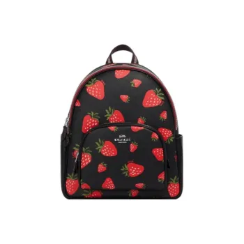 COACH Court Cow Leather Backpack Medium Size Women's Black