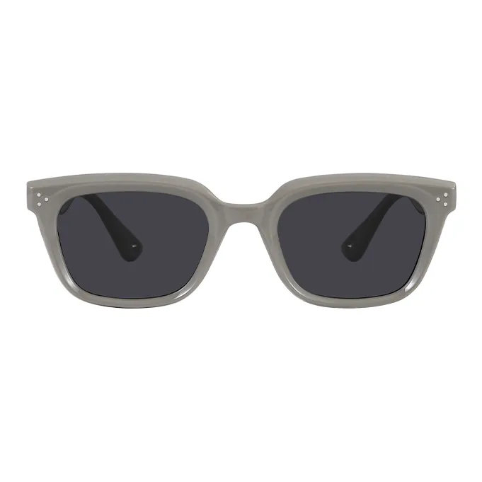 LOOK TR/Memory Plastic Irregular Shape Sunglasses Unisex Bright Black Haze Gray-1